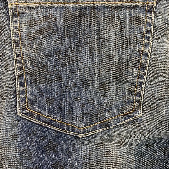 Eckored Skinny Jean Graffiti Print Medium Wash Womens Size 13-14 (SKU: 6W) - Picture 12 of 12